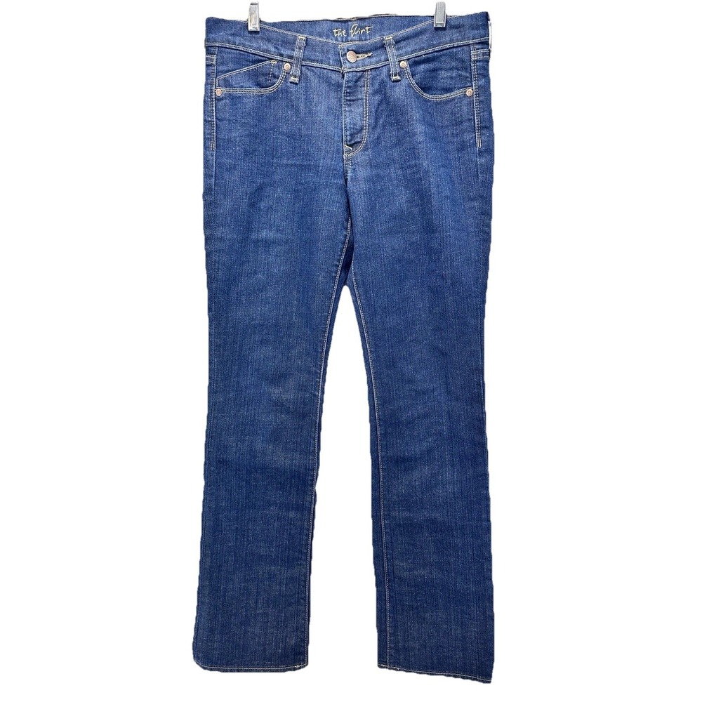 Old Navy The Flirt Boot Cut Jeans Size 8 Long Blue Denim Straight‎ Mid Rise